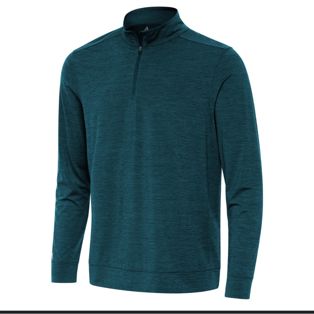 Antigua Teal Quarter-Zip Pullover L